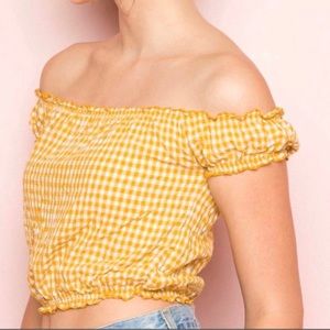 Brandy Melville Checker Gingham Rio Cropped Top